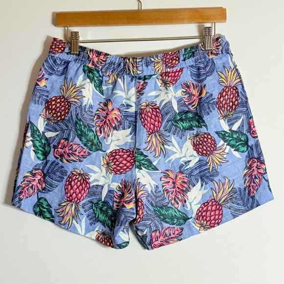 Tommy Bahama Women Small Shorts Linen Pineapple Blue Tropical Resort Luxe Cruise - Picture 4 of 6